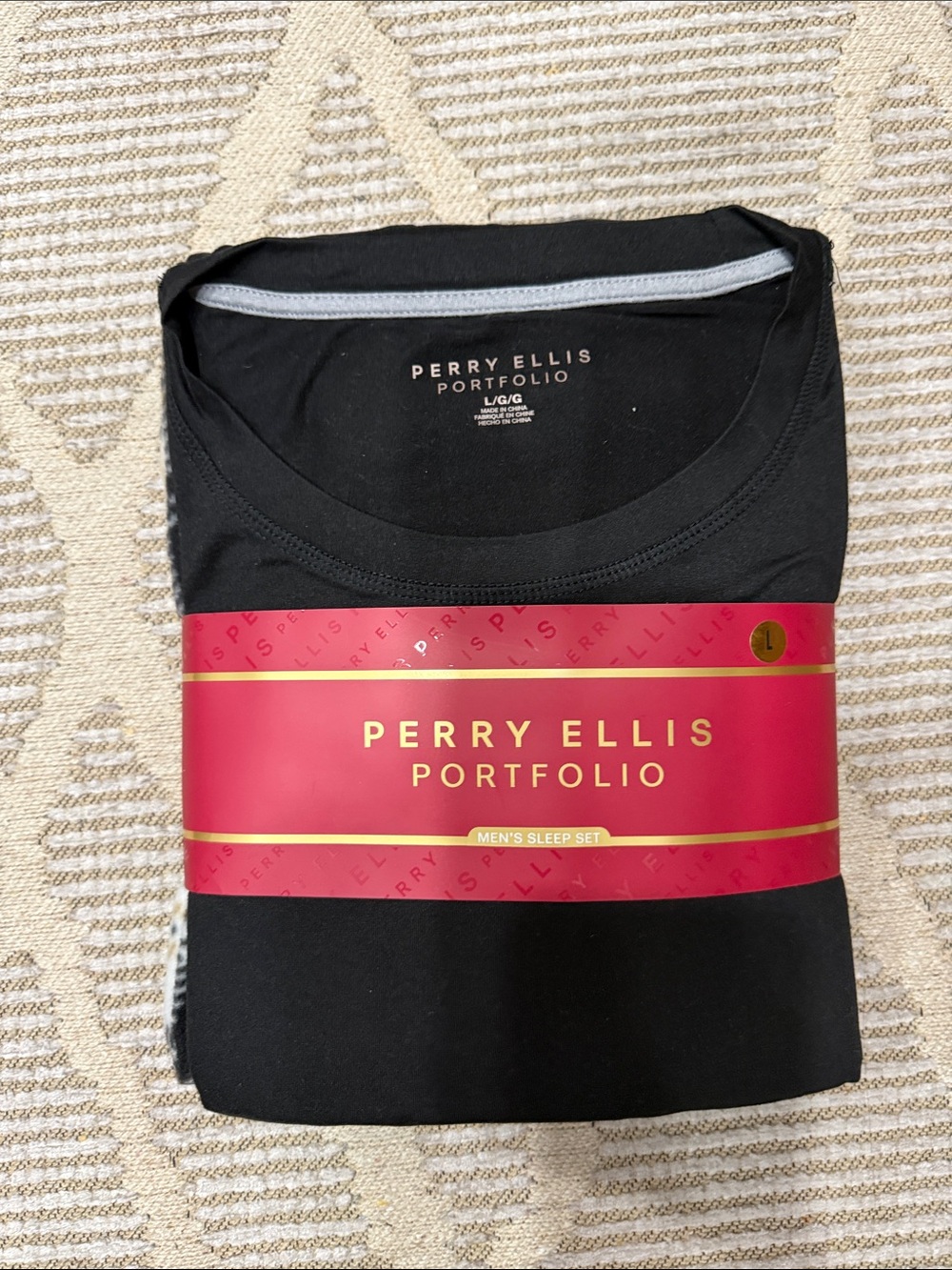 Perry Ellis Black Short-Sleeve Crewneck Tee